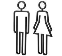 Teouuas 2 Pièces Pictogramme WC, WC Plaque Autocollant en Acrylique