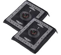 Teouuas 2 Pièces Tapis de Priere, Étanche Prayer Mat avec Boussolet, Pliable de Poche Musulman Tapis Priere, 60 X 100 cm, pour Les Prières Islamiques, Eid Al Fitr, Voyage (Noir)