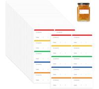 Teouuas 300 Pièces étiquettes pour Congélateur, Etiquette Congelation | 3 x 6 cm Etiquettes Autocollantes Bocaux, pour Sacs de CongéLations, Pots de Confiture et Bocaux de Conservation