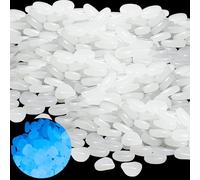 Teouuas 400 Pièces Pierre Lumineuse, Cailloux Jardin Extérieur, Blancs | Phosphorescent, Brille Dans le Noir, Absorbe la Lumière, Cailloux Decoratif pour Aquarium, Jardin, Vase, Allées