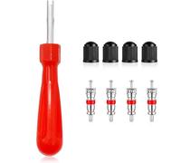 Teouuas Extracteur de Valve, Demonte Obus Valve, avec 4 Obus de Valves et Capuchons de Valves de Pneu, Demonte Obu, pour Camions Vélos Motos Entretien Auto