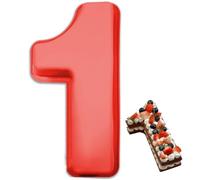 Teouuas Moule à Gâteau Number, Number Cake 1, Grands Moules à Gâteau 3D en Silicone, Moule à Gâteaus en Forme de Chiffre, pour Anniversaire et Anniversaire de Mariage