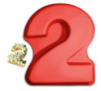 Teouuas Moule à Gâteau Number, Number Cake 2, Grands Moules à Gâteau 3D en Silicone, Moule à Gâteaus en Forme de Chiffre, pour Anniversaire et Anniversaire de Mariage