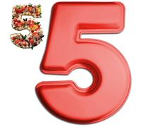 Teouuas Moule à Gâteau Number, Number Cake 5, Grands Moules à Gâteau 3D en Silicone, Moule à Gâteaus en Forme de Chiffre, pour Anniversaire et Anniversaire de Mariage