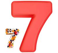 Teouuas Moule à Gâteau Number, Number Cake 7, Grands Moules à Gâteau 3D en Silicone, Moule à Gâteaus en Forme de Chiffre, pour Anniversaire et Anniversaire de Mariage