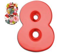 Teouuas Moule à Gâteau Number, Number Cake 8, Grands Moules à Gâteau 3D en Silicone, Moule à Gâteaus en Forme de Chiffre, pour Anniversaire et Anniversaire de Mariage