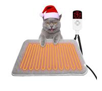 TEOV Coussin chauffant pour chat et chien 45 x 45 cm, température de 20 °C à 55 °C et 4 minuteries réglables, coussin chauffant sûr et imperméable