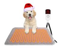 TEOV Coussin chauffant pour chat et chien 45 x 70 cm, température de 20 °C à 55 °C et 4 minuteries réglables, coussin chauffant sûr et imperméable