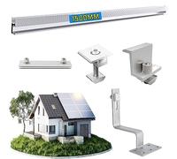 TEOV Lot de 2 supports solaires pour toit de tuile PV de 1134 mm, kit de montage pour centrale électrique de balcon avec rail de montage en aluminium de 1500 mm et crochet de toit, fixation pour