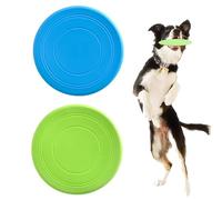 TEOZBLU 2 PCS Frisbees pour Chien, Disque Chien, Jouet Interactif Frisbee, Disque Volant en Caoutchouc pour Jeux Sport Exercice Activité et Jeu en Plein, pour Grand Et Moyens Chiens