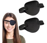 TEOZBLU 2 Pièces Patch d'Oeil Strabisme Ajustable Cache-Oeil Paresseux Réglables, Cache-œil Pirate, pour L'amblyopie L' œil Paresseux One Eye Cover 3D Patches Oculaires Réglables