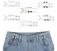 TEOZBLU 6 Pièces Épingles à Boutons pour Jean, Tendeur de Taille Réglable, Extension de Taille Détachable pour Jeans, Ensembles Rallonge de Boucle de Taille, pour Jeans, Jupes, Vêtements