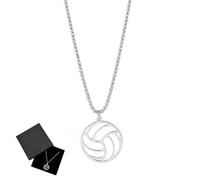 TEOZBLU Collier De Volleyball Minimaliste, Bijoux De Sport Simples,Collier Enfant Garcon,Collier De Volleyball Creux En Acier Inoxydable,Collier De Clavicule,Cadeau Pour Adolescentes,Filles Et Garçons