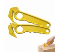 TEOZBLU Lot de 2 Cutter Professionnel de Sécurité, Couteau à Crochet pour Déballage de Cartons et Films Plastiques, Mini Cutter Portable et Rétractable, Outil de Coupe Précis pour Entrepôt et Maison