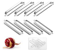 TEOZBLU Lot de 8 Econome,éPlucheurs Tupper,Turbo Peeler,Lames Rechange Pour éPlucheur D'Asperges,Lame Tupperware Best Blade Den,Lames Doubles Rechange,Couteau à Crabe