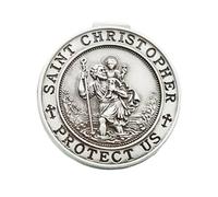 TEOZBLU Médaille Saint Christophe pour Voiture, Clip Pare-Soleil Saint Christophe Porte-Bonheur, Protection et Cadeau pour Conducteur et Voyageur, Accessoire Intérieur Auto