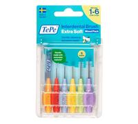 TePe - Brosses à dents Mix Pack Aran-lilla - Lot de 6 - Douces - Multicolore - Rondes - Nylon - Manuel