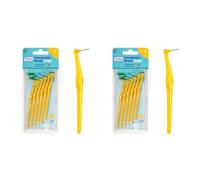 TePe Brossettes interdentaires Angle - Idéal pour le nettoyage des espaces interdentaires des molaires - 1 x 6 brossettes - Taille 4 - Jaune (Lot de 2)