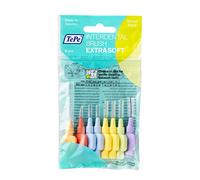 TePe Brossettes interdentaires Extra Soft - Nettoyage en douceur des espaces interdentaires - 2 x 8 brossettes de diamètres variés - Une couleur par diamètre