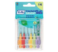 TePe Brossettes Interdentaires Extra-souples Assortiment toutes tailles (0.45-1.1 mm) 6 brossettes