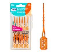 TePe EasyPick Cure-dents, Orange, ISO XS-S, 60pcs, élimine la plaque dentaire, nettoyage efficace entre les dents, cure-dents éco-responsables pour les espaces très serrés, étui de voyage inclus