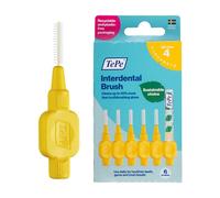 TePe Lot de 6 brosses interdentaires, originales, jaunes, 0,7 mm/ISO 4, nettoyage efficace entre les dents, dissolvant de plaque dentaire et fil dentaire pour les petits espaces, paquet de carton