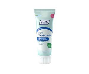 TePe Pure, dentifrice, menthe douce, dentifrice quotidien au fluor très doux pour les gencives sensibles et la bouche sèche, niveau de fluor approprié à l'âge.