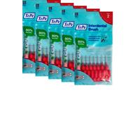 TePe Red Fine 0.50mm - 5 Packets of 8 - (40 Brushes) Bundle