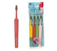 TePe Select Compact Soft - Brosse à dents manuelle pour adultes et enfants - Format compacte - Filaments extra souples de couleurs - Lot de 4 pièces