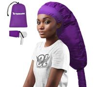TEPENAR Bonnet Séchoir à Cheveux: Capuche Extra Large Réglable et Douce pour Cheveux Bouclés et Naturels - Séchage Rapide, Utilisation Facile - Violet