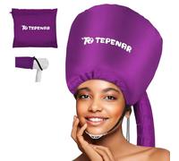 TEPENAR Bonnet Séchoir à Cheveux - Capuche souple réglable pour sèche-cheveux main, séchage rapide, idéal pour cheveux bouclés et naturels - Réduit le temps de séchage à la maison - Violet