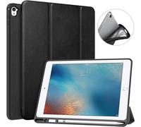 Tepp-Etui Pour Apple Ipad Pro 9.7 Pouces 2016 Tablette - Etui À Apple Pencil Portefeuille Mince Léger Smart Shell Stand Housse Avec Auto Réveil/Sommeil, Noir