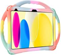 TEPP-Étui pour iPad 10e génération, TOPESCT iPad 10e génération 11"" pour enfants, béquille intégrée, livré avec sangle en silicone antichoc et coque 2022 (arc-en-ciel)