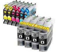 TEPPA-10 XL comp. Cartouches à puce pour Brother MFC J470DW J650DW J870DW J4410DW J4510DW J4610DW J4710DW J6520DW J245 J6720DW J6920DW Brother DCP J132W J552DW J752DW J4110DW J123WG1 J152W 4 x noir 2