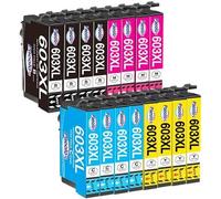 TEPPA-16x 603XL Cartouche d'encre pour Epson 603 603XL pour Epson Expression Home XP-2100 XP-2105 XP-2150 XP-2155 XP-3100 XP-3150 XP-3155 XP-4100 XP-4150 WF-2810 WF-2820 WF-2830 (Paquet de 16)
