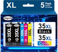 TEPPA-35XL Cartouches d'encre de remplacement pour Epson 35 XL Cartouches 35 pour Epson WorkForce Pro WF-4720DWF WF-4725DWF WF-4730DTW WF-4740DTWF (5-Pack, Noir Cyan Magenta Jaune)