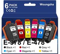 TEPPA-378XL Lot de 6 cartouches d'encre pour Epson 378XL 378 XL Expression Photo XP-8500 XP-8505 XP-15000 XP-8600 XP-8605