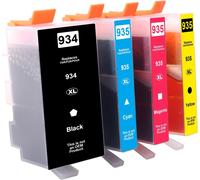 TEPPA-4X Cartouches d'encre 934XL 935XL - Compatibles avec HP 934 XL 935 XL 934XL 935XL - Haute capacité pour HP Officejet Pro 6230 6830 et Officejet 6820 6800 (1 Noir, 1 Cyan, 1 Magenta, 1 Jaune)