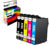 TEPPA-5-Pack 35XL Multipack Compatible Cartouche d`Encre Replacement pour Epson 35 XL 35XL T3591 T3592 T3593 T3594 pour Workforce Pro WF-4720DWF Cartouche pour WF-4725DWF WF-4730DTWF WF-4740DTWF Encr