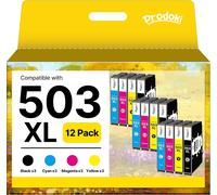 TEPPA-503XL Compatible pour Epson 503 XL Cartouches d'encre pour Epson Expression Home XP-5200 XP5200 Workforce WF-2960 WF-2965 WF-2960DWF WF-2965DWF XP5205 (12 Pack)