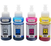 TEPPA-664 Encre Compatible avec Epson 664 (T6641 T6642 T6643 T6644) Cartouches d'encre Multipack, pour EcoTank ET-2500 ET-2550 ET-2600 ET-2650 ET-3600 ET-4500 ET-4550 ET-14000