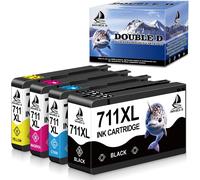 TEPPA-711 Cartouche d'encre pour HP 711 HP 711XL CZ129A CZ133A CZ130A CZ132A CZ131A pour HP DesignJet T120 24 T120 610 T520 24 T520 36 T520 610 T520 914 (1 Noir, 1 Cyan, 1 Magenta, 1 Jaune)