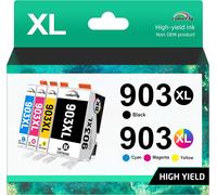 TEPPA-903 XL 903XL Cartouches d'encre Remplacement pour HP 903XL 903 XL Cartouches Encre pour HP Officejet Pro 6970 6960 Officejet 6950, (4-Pack, Noir Cyan Magenta Jaune)