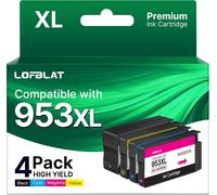 TEPPA-953XL 953 XL Remplacement Cartouche pour HP 953 XL Compatible pour HP Officejet Pro 7720 7740 8725 8720 8730 8210 8715 8710 7730 8728 8718 8719 8725 pour 953xl Pack de 4 Cartouches