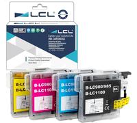 TEPPA-Cartouche d'encre Compatible LC980 LC1100 LC1100BK LC1100C LC1100M LC1100Y (1Noir 1Cyan 1Magenta 1Jaune) Remplacement pour Brother DCP-J140W/145C/165C/185C/195C/197C/365CN/375CW/385C/390CN/395C