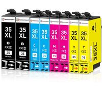 TEPPA-Cartouches d'encre 35XL compatibles avec Epson 35 XL pour Workforce Pro WF-4720 WF-4725 WF-4730 WF-4740 WF-4720DWF WF-4725DWF WF-4730DTWF WF-4740DTWF (2 noires, 2 cyan, 2 magenta, 2 jaunes)