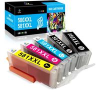 TEPPA-Cartouches d'encre 580XXL 581XXL pour Canon 580 581 580xxl 581xxl pour Canon PGI-580 XXL CLI-581 XXL für Canon TR7500 TR8500 TS6100 TS6200 TS6300 TS700 TS8200 TS8350 TS9150 (Lot de 5)