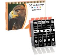 TEPPA-Cartouches d'encre Compatible pour Canon CLI-551BK XL pour Canon Pixma iP7200 iP7250 MG5400 MG5450 MG5550 MG5650 MG5655 MX725 MX920 MX925 iP8750 iX6850 MG6350 MG6450 MG6650 MG7100 (5 Noir)