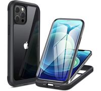 Teppa-Coque De Protection Intégrale À 360° Compatible Avec Iphone 12/12 Pro (6,1""), Avec Film De Protection D'écran En Verre Intégré, Résistant Aux Chocs, Noir