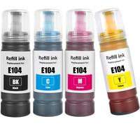 Teppa-E104 Bouteilles D'encre Compatibles 4 Couleurs Pour Et-2710 Et-2711 Et-2712 Et-2714 Et-2715 Et-2720 Et-2721 Et-2726 Et-2810 Et-2811 Et-2812 Et-2814 Et-2815 Et -2820 Et-2821 Et-2826 Imprimantes